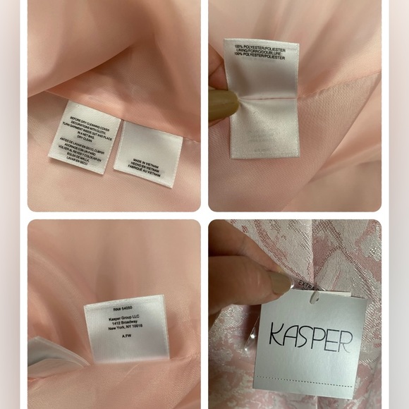 Kasper Women's Evening Coat Blazer Brocade Floral Pattern Size 18 Beaded Neck - Picture 16 of 16